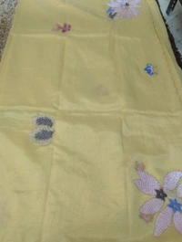 Pure Hand Loom Mangalagiri  With Designer Blouse - Cream 30