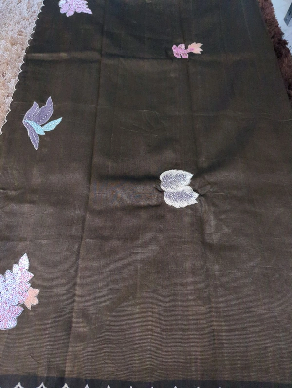 Pure Hand Loom Mangalagiri  With Designer Blouse - Morocco Brown 31