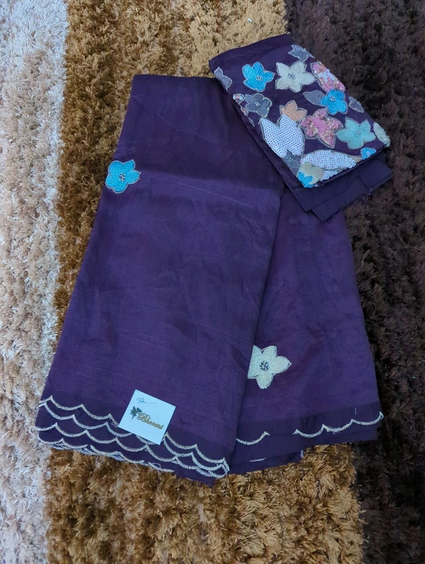 Pure Hand Loom Mangalagiri  With Designer Blouse - Pigment Indigo 32