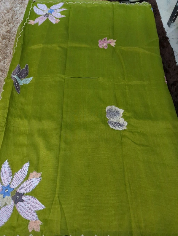 Pure Hand Loom Mangalagiri  With Designer Blouse - Glade Green 33