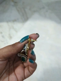 Diamond Copy Pendent With Earrings  - Vz, green