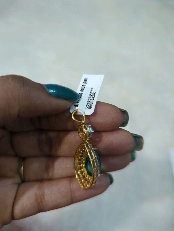 Diamond Copy Pendent With Earrings  - Vz, green