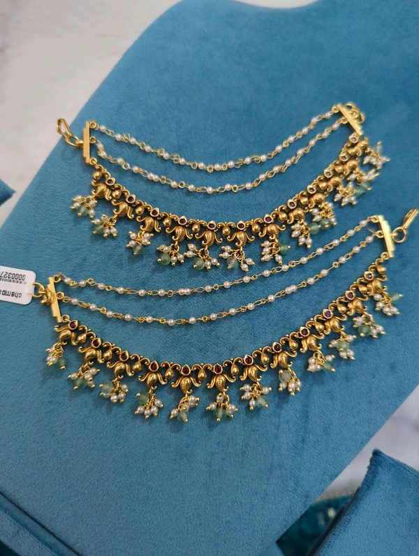 Chepa Swarelu Ear Chains - Vz, green