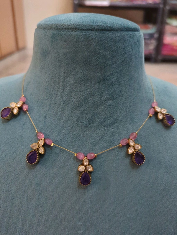 Invisible Chains With Mossanite Pendents - Vz, Pigment Indigo