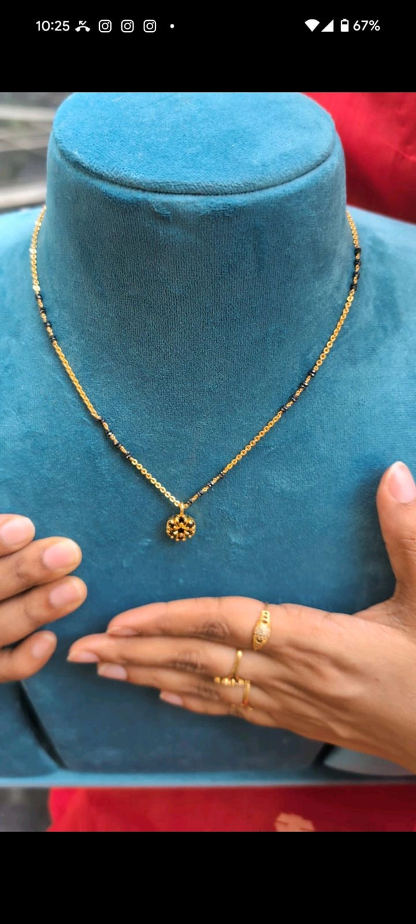 Black Diamonds Chain With Cute Pendant