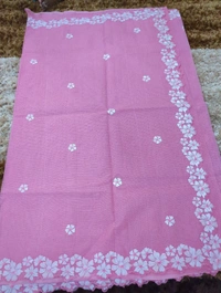 Pure Cotton Kota Embroidery  - Blush Pink