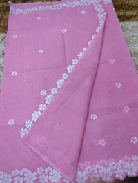 Pure Cotton Kota Embroidery  - Blush Pink