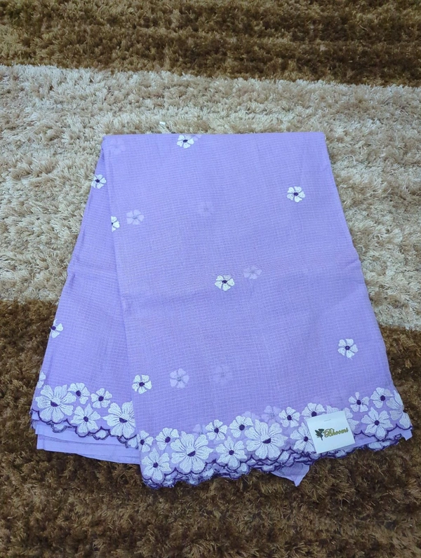 Pure Cotton Kota Embroidery  - Mauve