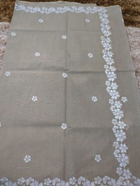 Pure Cotton Kota Embroidery  - Gray