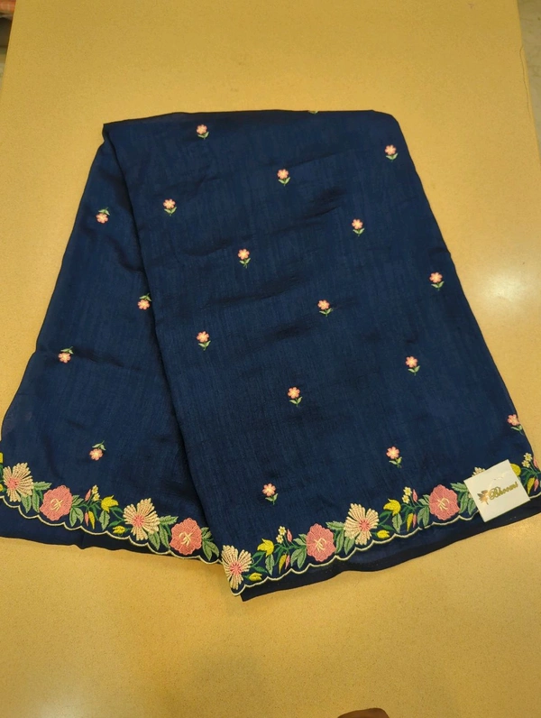 Pure Vichitra Silk  - Ultramarine