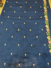 Pure Vichitra Silk  - Ultramarine