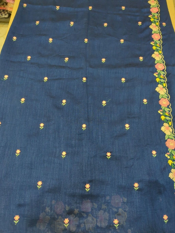 Pure Vichitra Silk  - Ultramarine