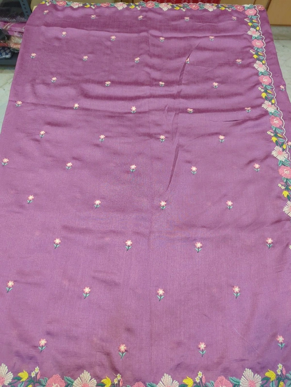 Pure Vichitra Silk  - Fuchsia Pink