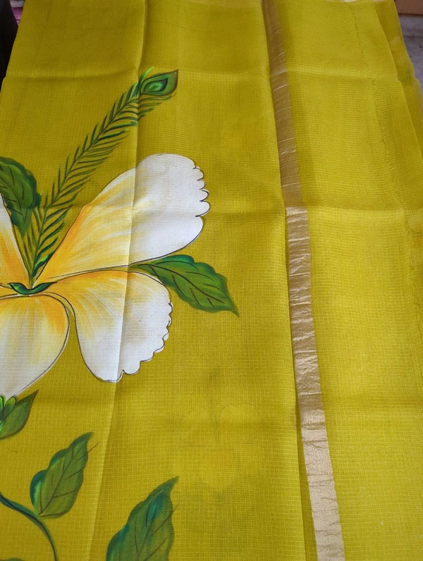 Pure Sulk Kota Handpainted - Gold