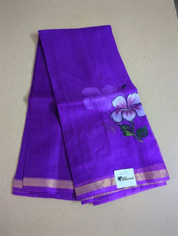 Pure Sulk Kota Handpainted - Violet