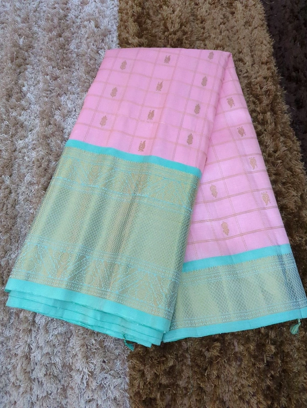 Pure Handloom Gadwal Pattu Kanchi Boardes - Pink