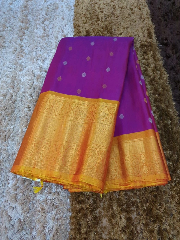 Pure Handloom Premium Gadwal Pattu With Kanchi Boards  - Purple