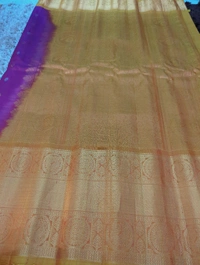 Pure Handloom Premium Gadwal Pattu With Kanchi Boards  - Purple