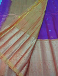 Pure Handloom Premium Gadwal Pattu With Kanchi Boards  - Purple