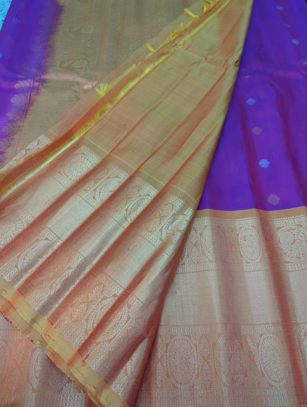 Pure Handloom Premium Gadwal Pattu With Kanchi Boards  - Purple