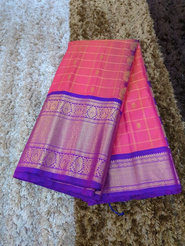 Pure Handloom Gadwal Pattu Kanchi Boardes - Wild Watermelon