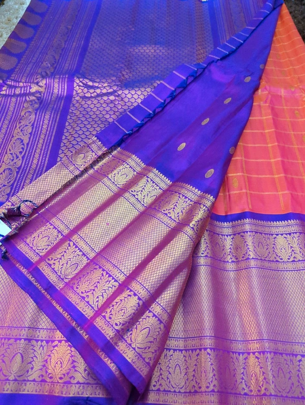 Pure Handloom Gadwal Pattu Kanchi Boardes - Wild Watermelon