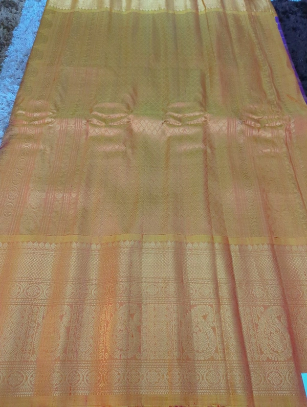 Pure Handloom Gadwal Pattu Kanchi Boardes - Purple