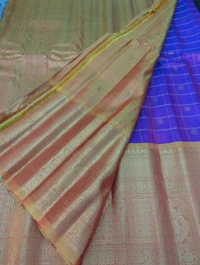 Pure Handloom Gadwal Pattu Kanchi Boardes - Purple