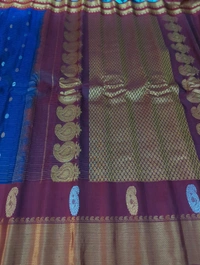 Pure Handloom Gadwal Pattu  - Navy Blue