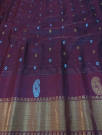 Pure Handloom Gadwal Pattu  - Navy Blue