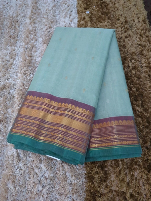 Pure Handloom Gadwal Pattu  - Jungle Mist