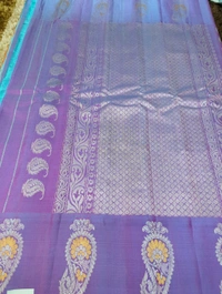 Pure Handloom Designer  Gadwal Pattu  - orange
