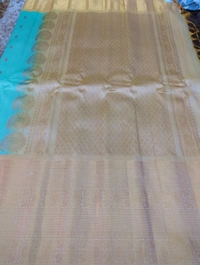Pure Handloom Premium Gadwal Pattu With Kanchi Boards  - Jungle Mist