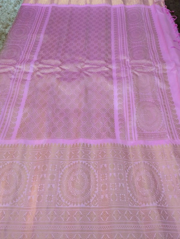 Pure Handloom Premium Gadwal Pattu With Kanchi Boards  - Silver