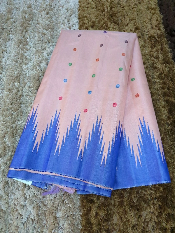 Pure Handloom Designer  Gadwal Pattu  - Pink