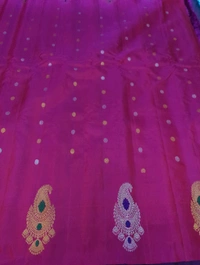 Pure Handloom Designer  Gadwal Pattu  - Black