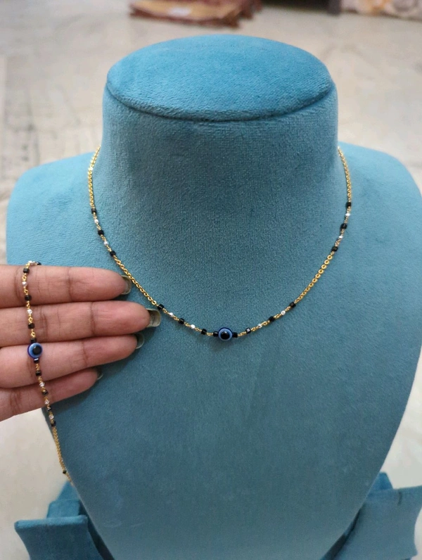 Eagle Eye Black Beads With Braclet Combo