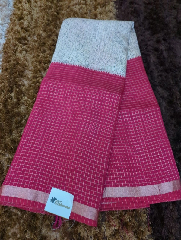 Tussar Checks - pink