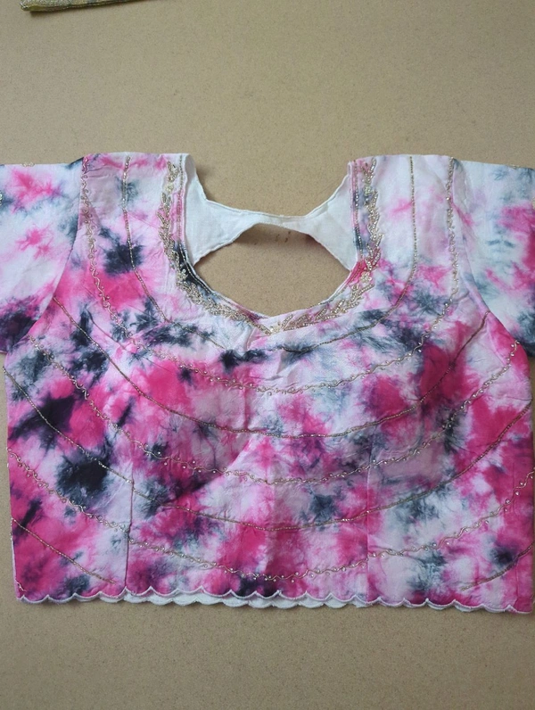 Soft Russian With Desiner Ready Made Blouse  - Blush Pink