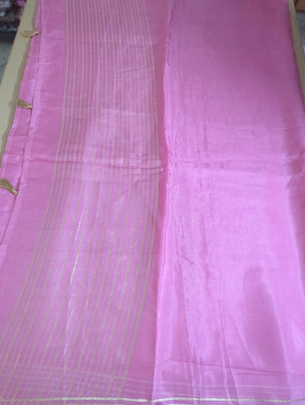 Soft Russian With Desiner Ready Made Blouse  - Blush Pink