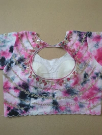 Soft Russian With Desiner Ready Made Blouse  - Blush Pink