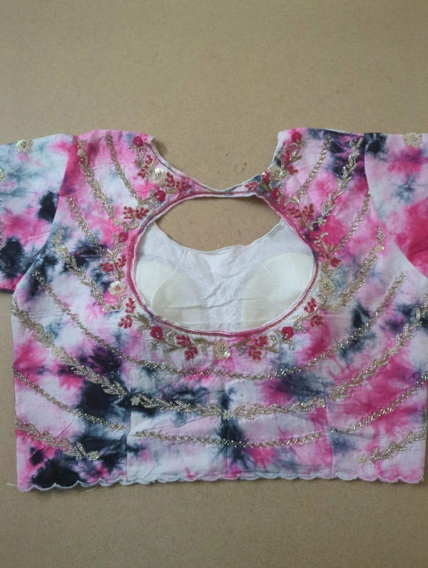 Soft Russian With Desiner Ready Made Blouse  - Blush Pink