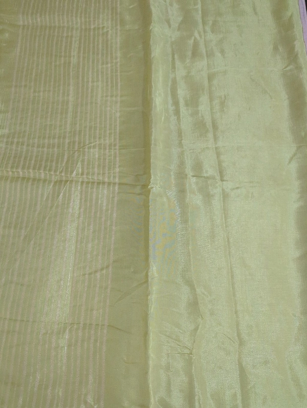 Soft Russian With Desiner Ready Made Blouse  - Mint Green