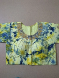 Soft Russian With Desiner Ready Made Blouse  - Laser Lemon