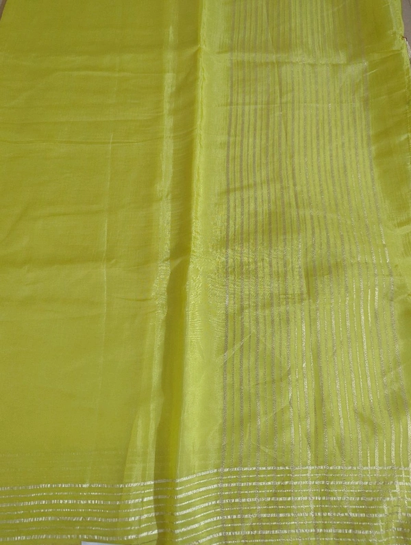 Soft Russian With Desiner Ready Made Blouse  - Laser Lemon