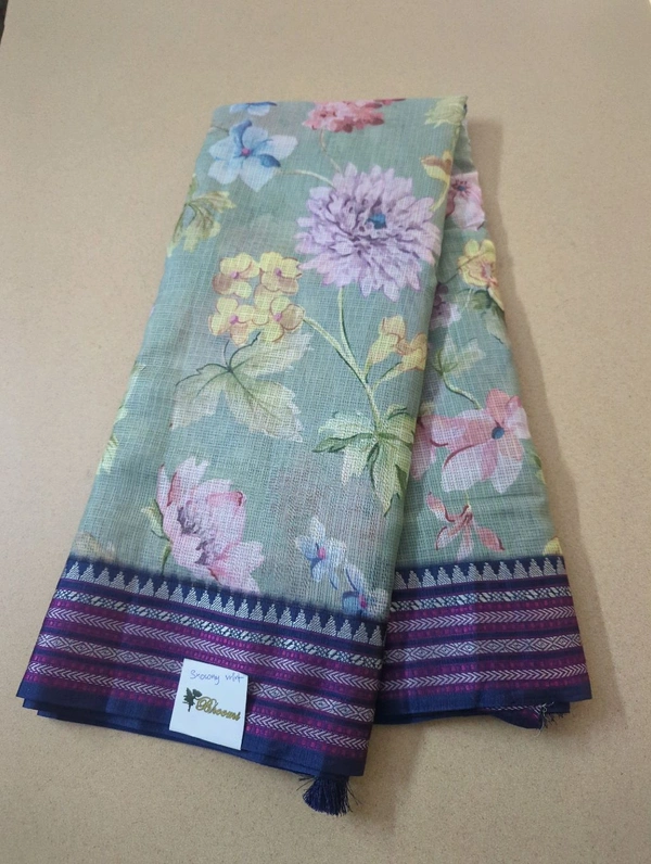 Pure Cotton Kota Vidarbha  - Snowy Mint