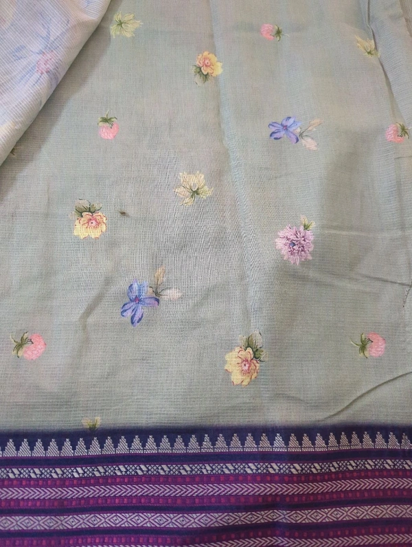 Pure Cotton Kota Vidarbha  - Snowy Mint