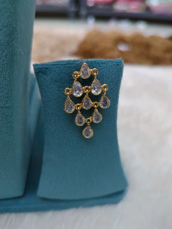 Polki Stone Earrings  - Vz, White