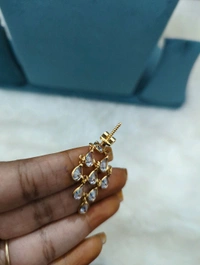 Polki Stone Earrings  - Vz, White