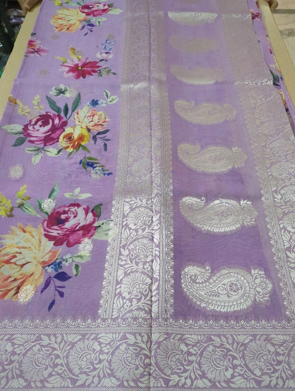 Pure Georgette Organza - Blue Chalk